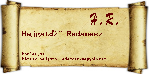 Hajgató Radamesz névjegykártya